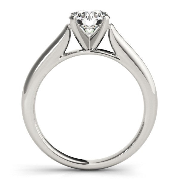 Anillo de Compromiso de Diamante Solitario con Diseño Catedral en Oro Blanco de 14k