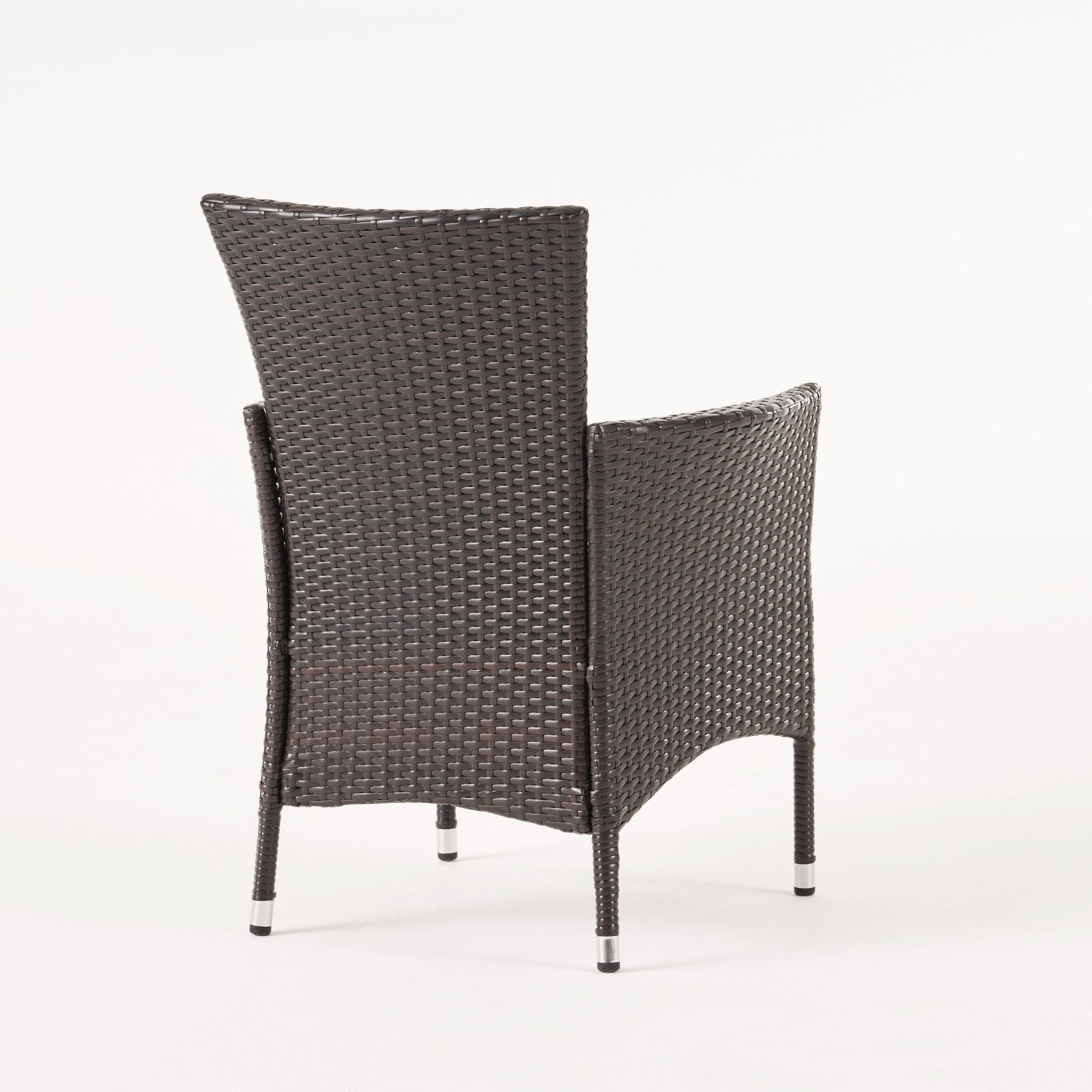 Clementine Outdoor Multibrown PE Wicker Dining Chairs (Set of 2) - Korvel