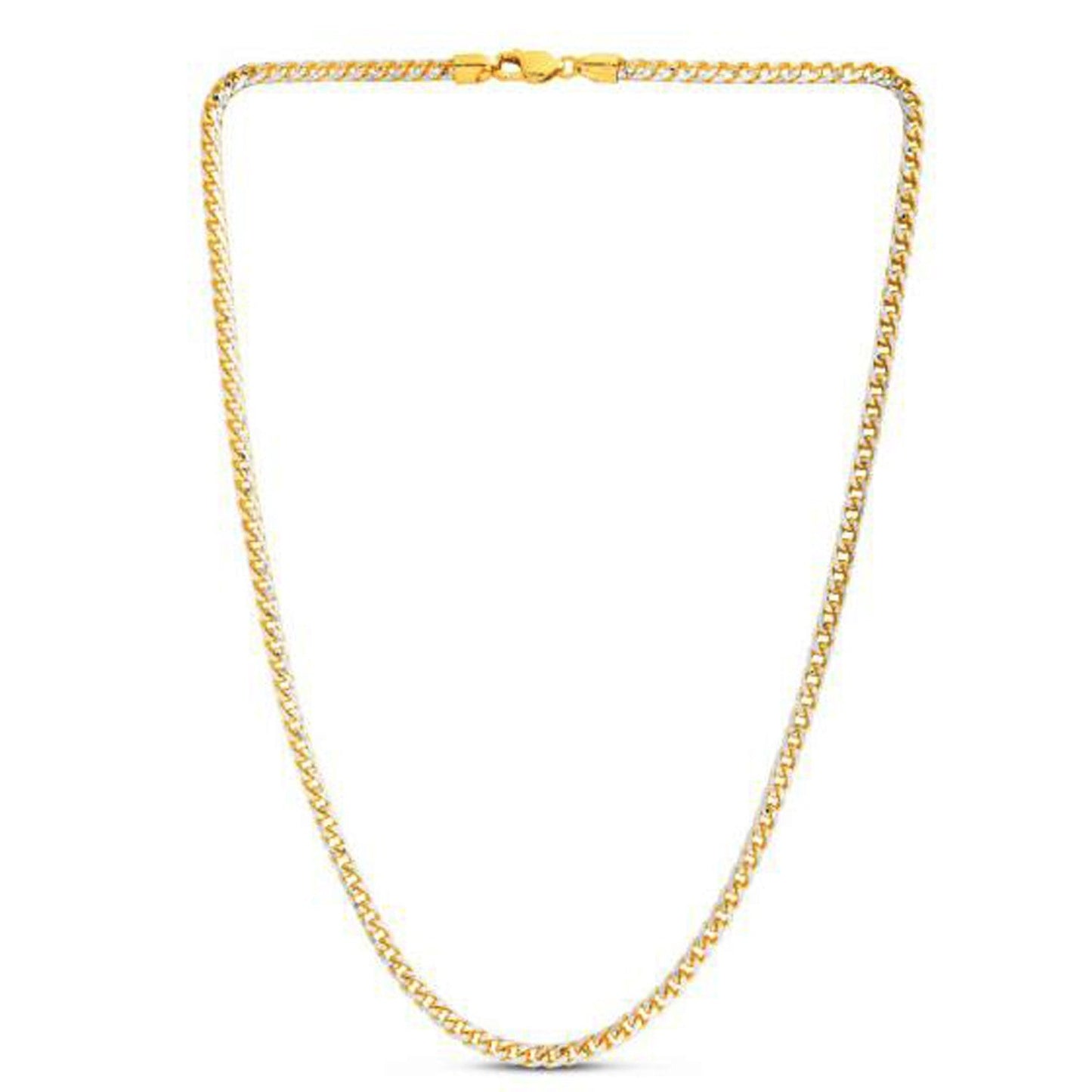 Chaîne Franco Pave Ronde en Or Jaune 14k - 4,00 mm