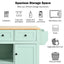 Kitchen trolley, cabinet door internal storage rack with storage cabinet and 3 dining room drawers, mint green - Korvel