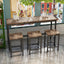 Modern Design Kitchen Dining Table Pub Table Long Dining Table Set with 3 Stools Easy Assembly Natural - Korvel