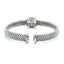 Bracelet jonc en texture popcorn avec topaze bleue et diamants