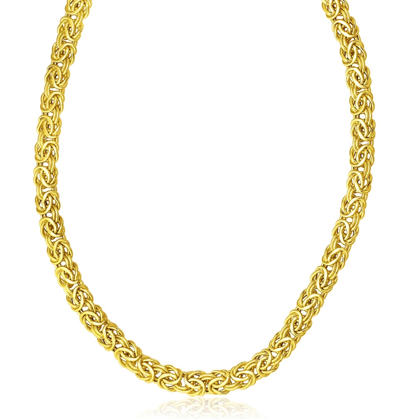 Collar de diseño bizantino en oro amarillo de 14k