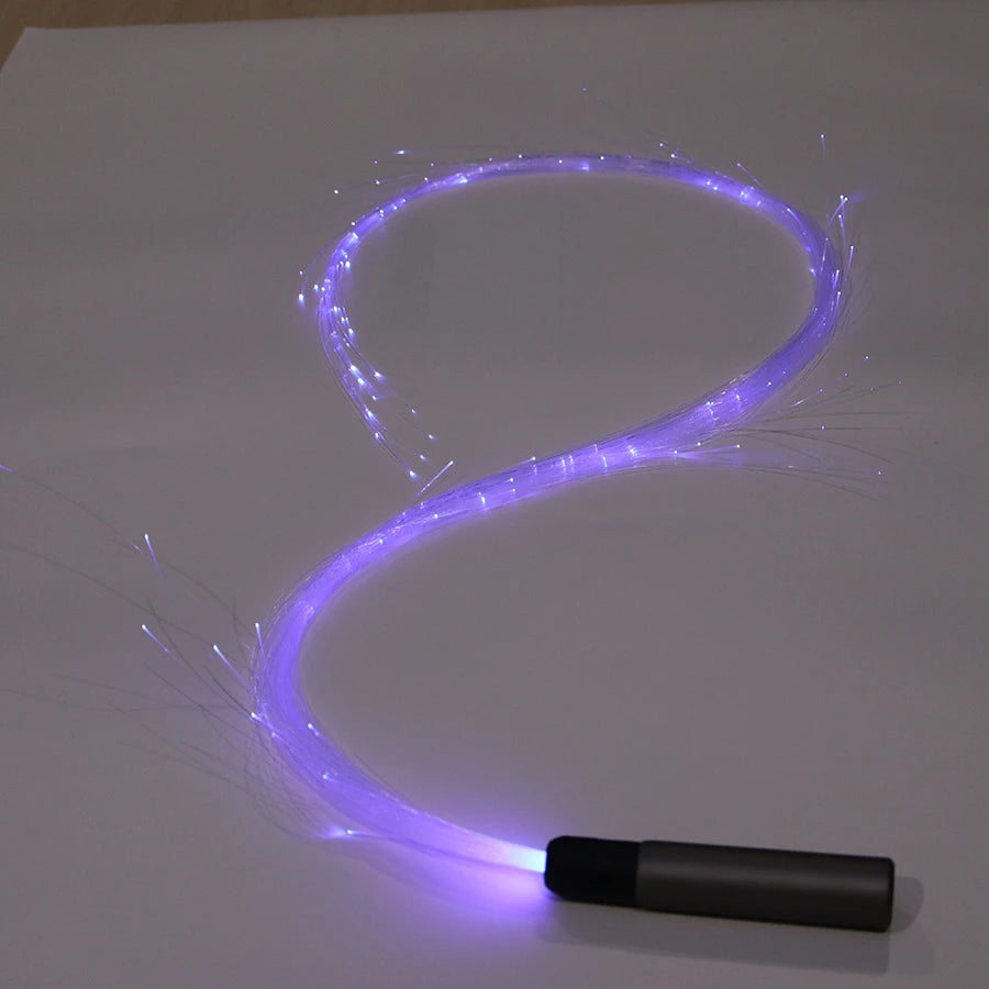 Fouet de danse à LED en fibre optique rechargeable USB - Multi-couleurs RGB