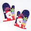 Christmas present Santa Claus insulated gloves, thickened oven gloves, kitchen baking gloves, insulated and heat-resistant gloves - Korvel