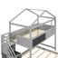 Twin over Full House Bunk Bed with Storage Staircase and Blackboard Gray - Korvel