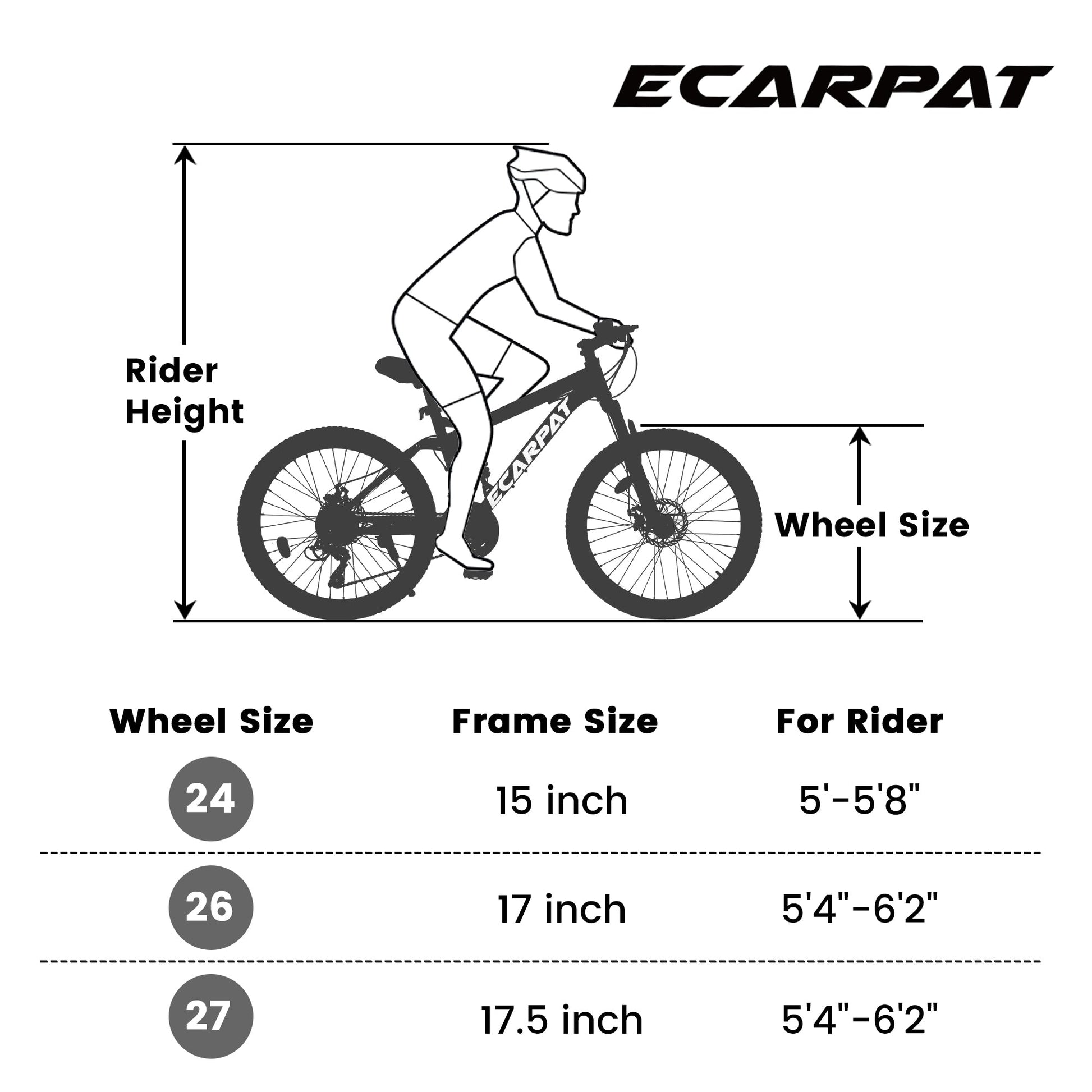 A2660 Ecarpat Mountain Bike 26 inch wheels, carbon steel frame disc brake thumb shift front fork rear shock absorber bike - Korvel