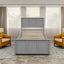 Cama Plataforma Gris con Estructura de Cama Trundle de Tamaño Individual