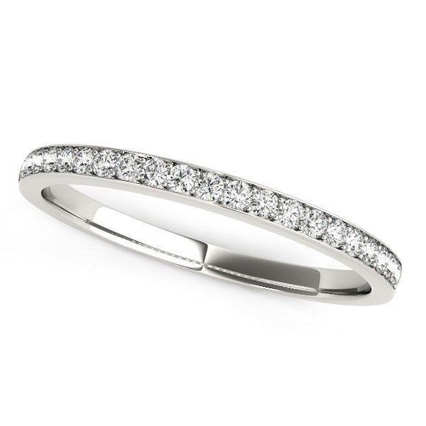 Bague de mariage en diamant rond en or blanc 14 carats avec sertissage à griffes