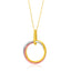 14k Tri-Color Gold Open Interlaced Ring Pendant