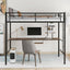Loft Bed with Desk and Shelf   Space Saving Design Twin - Korvel