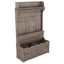 Hall tree with storage desk, entrance desk with drawers and 5 hooks, display rack,Oak - Korvel
