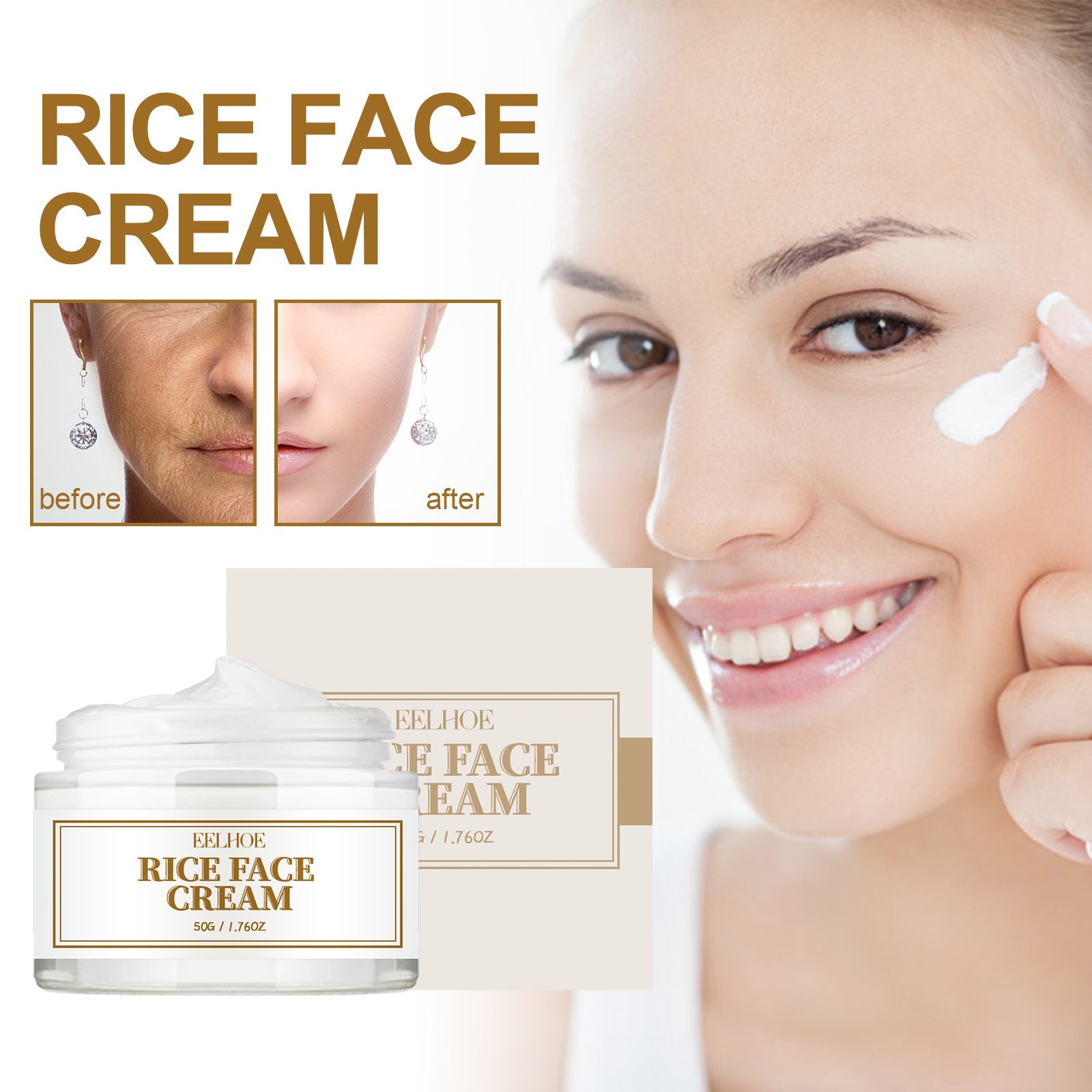 Rice Cream Deeply Hydrates And Restores Skin Barrier, Lighens Spots, Brighens And Even Skin Tone - Korvel