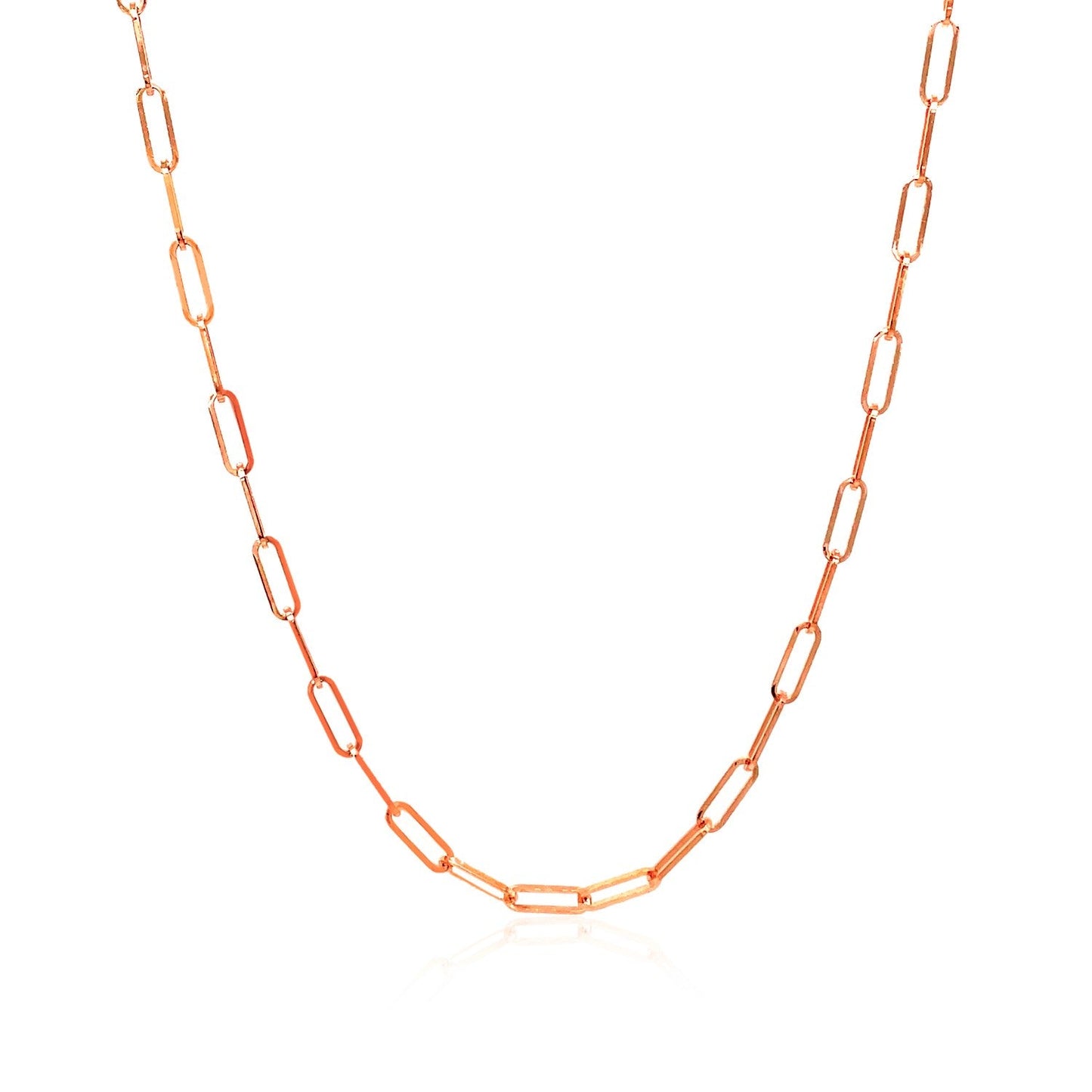Collier en Chaîne Paperclip Délicat en Or Rose 14K