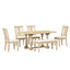 Traditional 6-Piece 78inch Trestle Extendable Dining Table Set with One 18inch Removable Leaf Padded Dining Chairs Bench,Natural - Korvel