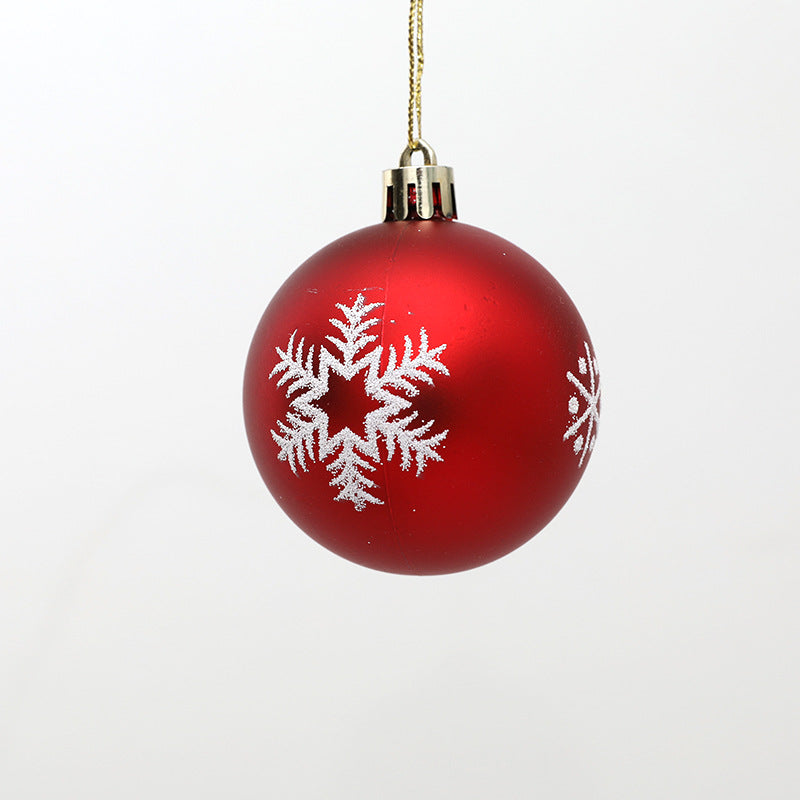 Christmas Decorations Christmas Tree Decoration 6cm Snowflake Painted Christmas Ball - Korvel