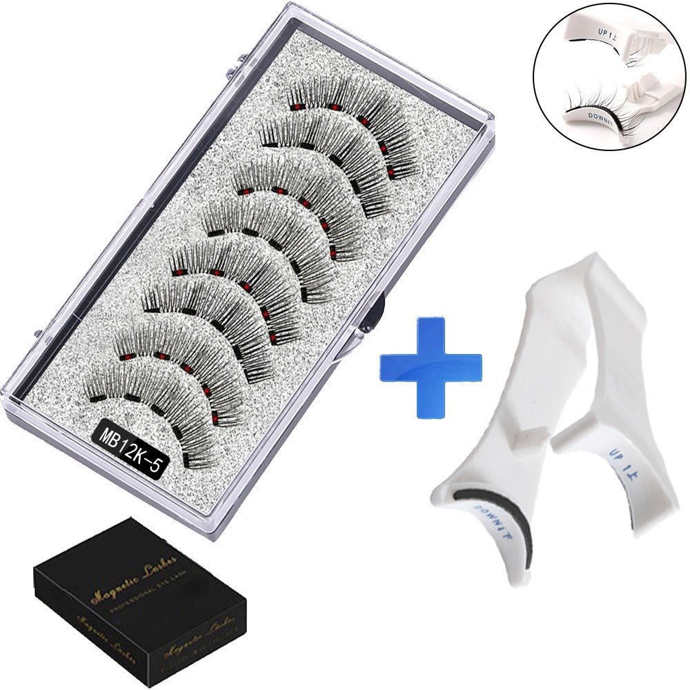 Five magnetic adhesive free magnetic eyelash clamp set for European and American thick magnetic eyelashes - Korvel