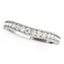 14k White Gold Bead Border Curved Diamond Wedding Ring