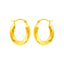 14k Yellow Gold Polished Oval Hoop Earrings