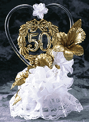 50th Anniversary Glass Heart Topper - Elegant Keepsake
