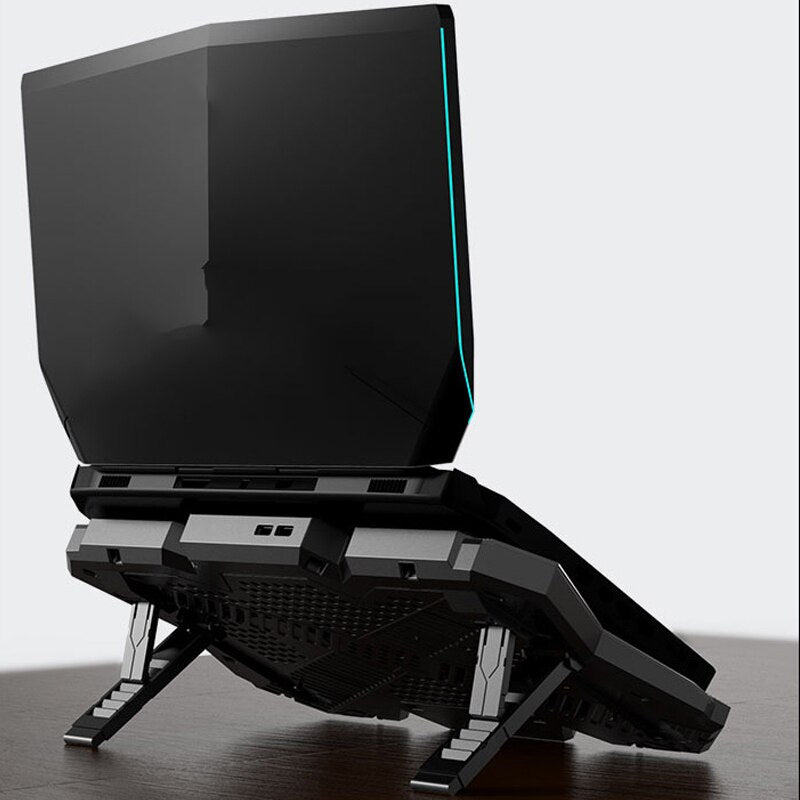Gaming Laptop Cooler Six Fan Two USB Port Led RGB Lighting Notebook Stand for Laptop 12-17 inch Laptop Cooling Pad - Korvel