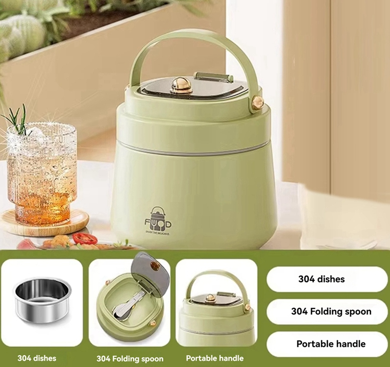 Premium Stainless Steel Insulated Lunch Box with Cutlery