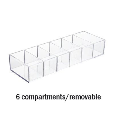 Household Transparent Divided Cosmetic Storage Box Sorting and Detachable Plastic Desktop Storage Box - Korvel