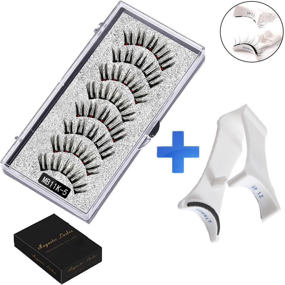 Five magnetic adhesive free magnetic eyelash clamp set for European and American thick magnetic eyelashes - Korvel