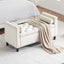 Storage Bench, 44.5-Inch Queen Velvet Button Bedside Bench, Entryway Living Room with Armrests, Nailhead Trim Cream White - Korvel