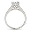 Bague de fiançailles en diamant à taille princesse en or blanc 14 carats avec shank divisé
