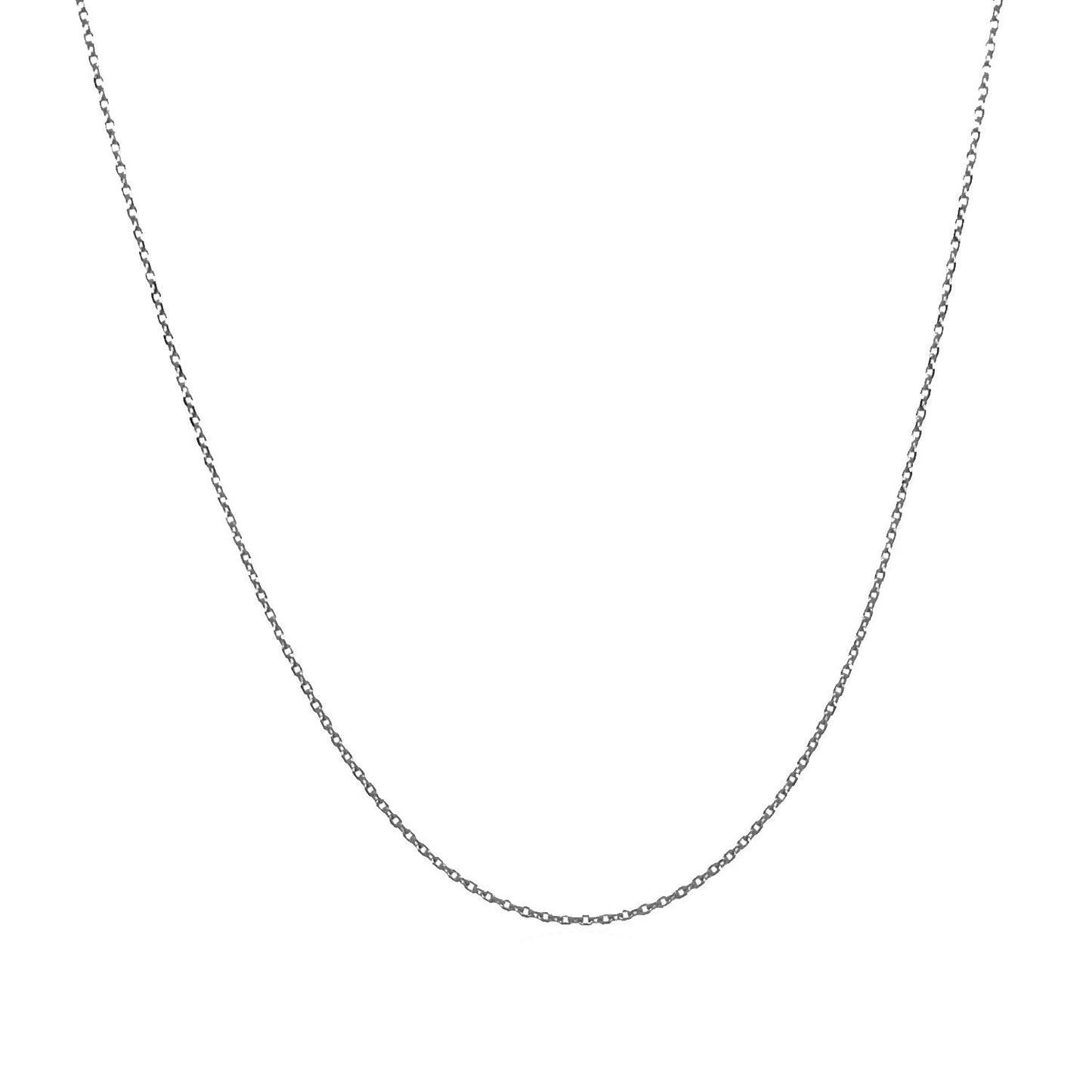 14k White Gold Diamond Cut Cable Link Chain - 0.7mm