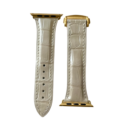 White Pearl Alligator Apple Watch Band