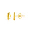 14k Yellow Gold Polished Rectangular Post Earrings