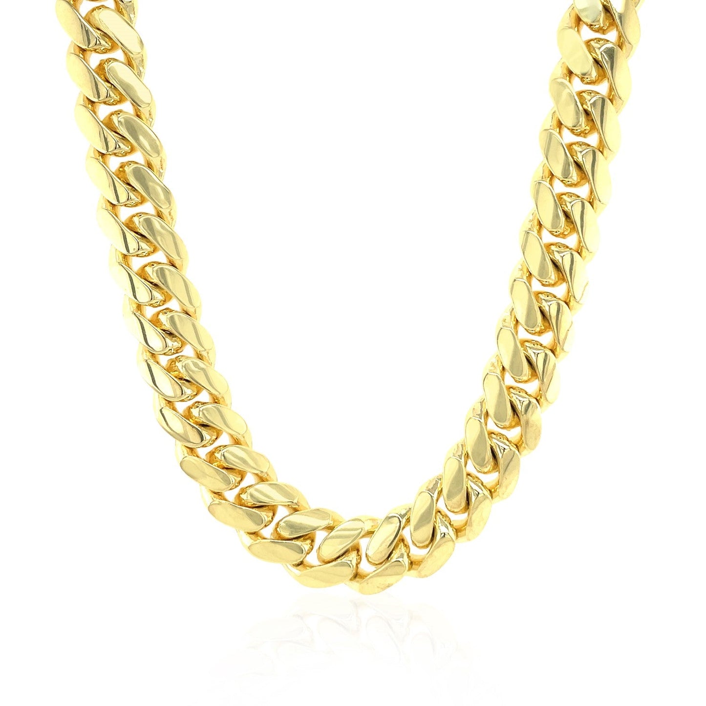 Chaîne solide Miami Cuban en or jaune 14k - 9,25 mm