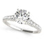 14k White Gold Diamond Engagement Ring with Single Row Band