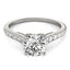 14k White Gold Diamond Engagement Ring with Single Row Band