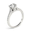14k White Gold Diamond Engagement Ring with Single Row Band