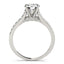 14k White Gold Diamond Engagement Ring with Single Row Band