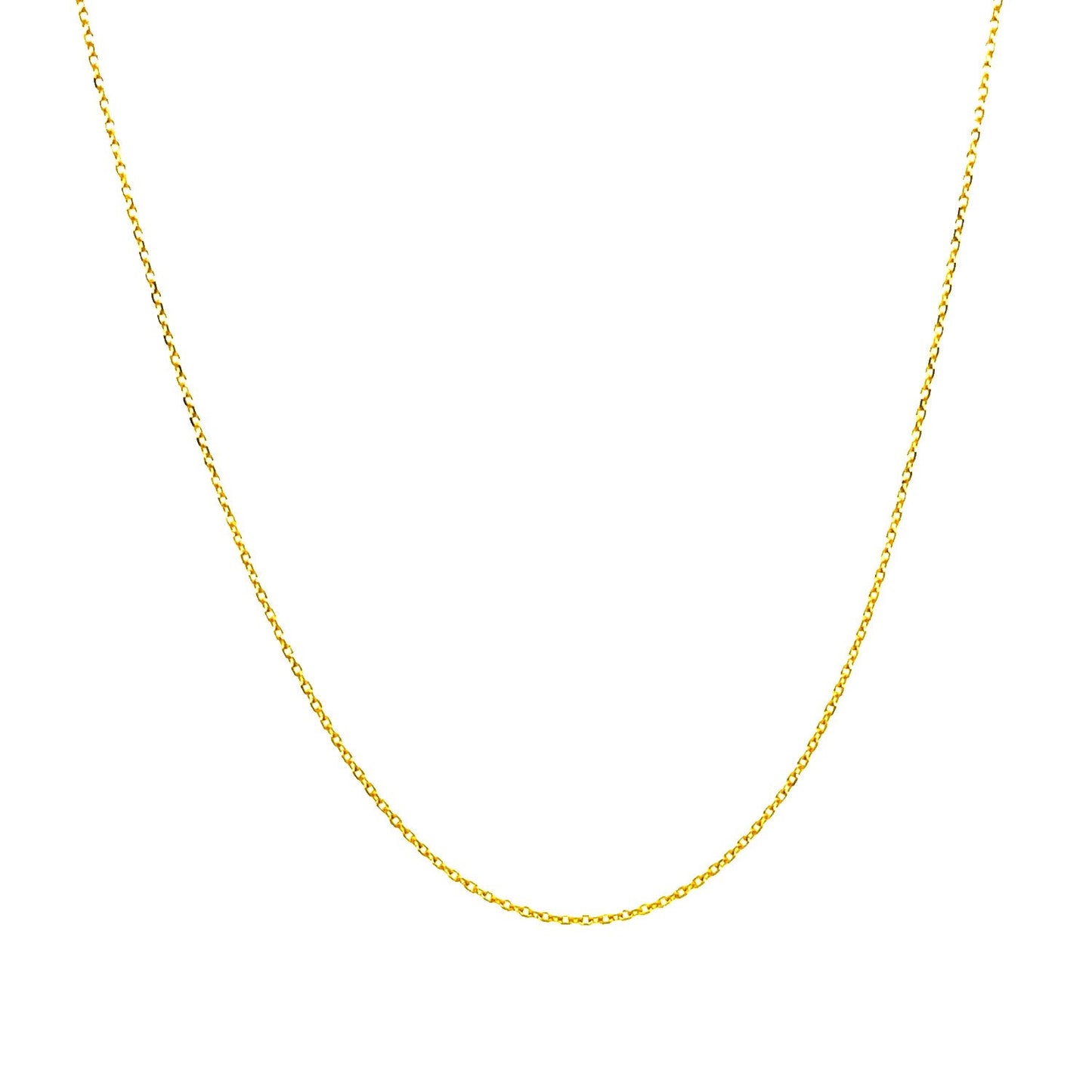14k Yellow Gold Diamond Cut Cable Link Chain - 0.7mm