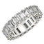 Bague Eternité en Diamant de Culture Lab en Taille Émeraude en Or Blanc 14k