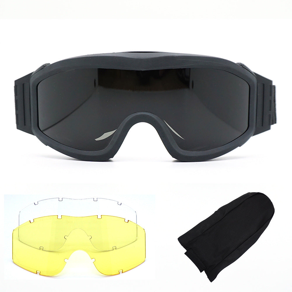Tactical Military Wind Goggles - Impact Protection with Three Lens Set