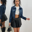 Women's Retro Zipper PU Leather Bomber Jacket