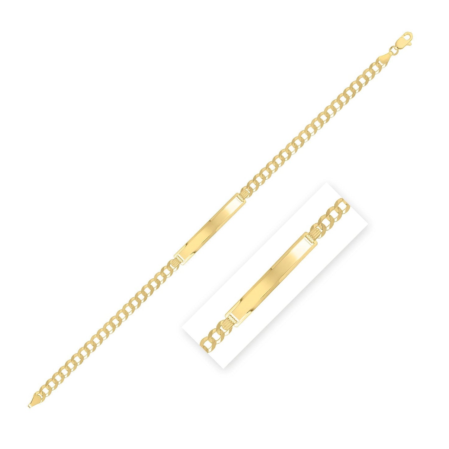 Pulsera ID de curb de oro amarillo de 14k - Accesorio elegante para el día a día