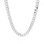 Collier en chaîne curb en argent sterling plaqué rhodium