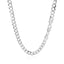 Collier en chaîne curb en argent sterling plaqué rhodium