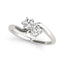 Bague en diamant à deux pierres élégante en or blanc 14 carats
