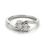 Bague en diamant à deux pierres élégante en or blanc 14 carats