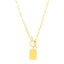 14k Yellow Gold Paperclip Chain Necklace with Pendant