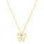 14k Yellow Gold High Polish Butterfly Pearl Paste Necklace