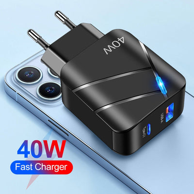 40W PD+QC3.0 mobile phone charger charging head travel charger - Korvel